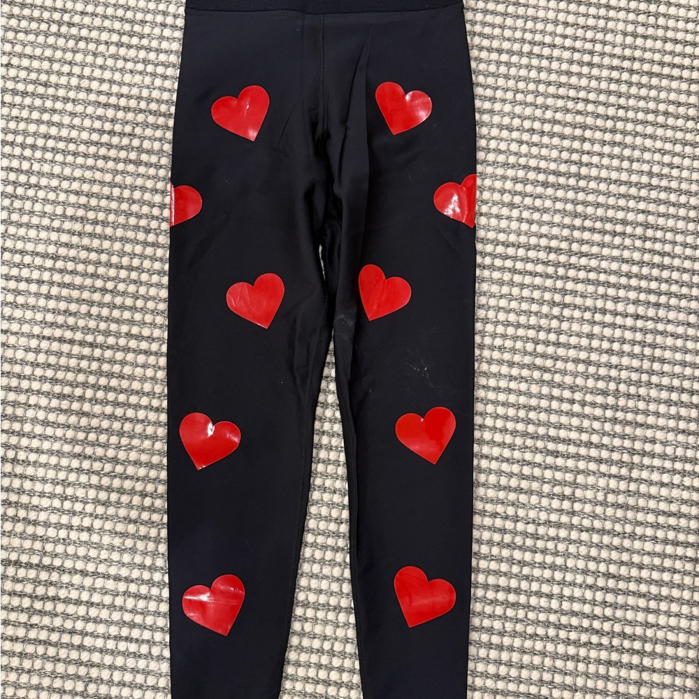Ultracor Leggings with Red Hearts on Black
